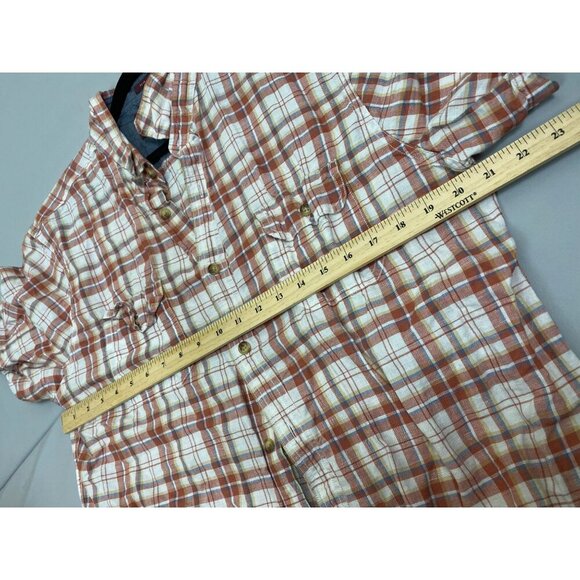 ALESBURY Linen Blend Short sleeve button up Shirt Men Size Large Pockets Western - Picture 8 of 12